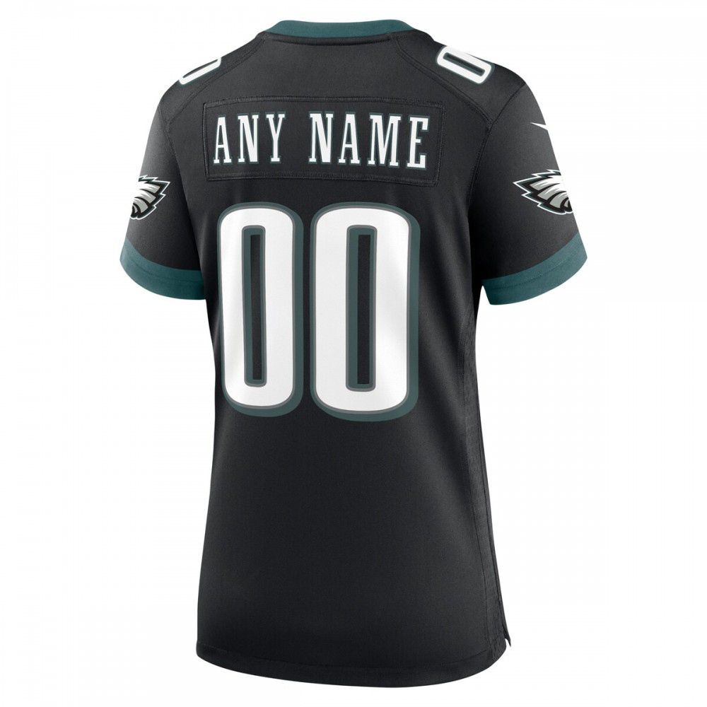 Philadelphia Eagles Nike Women's Alternate Custom Game Jersey - Black-GridironStore